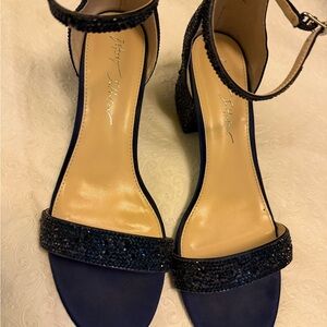 Betsey Johnson Navy Blue Glitter Heels SB MARI